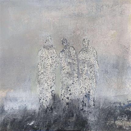 Painting Trio en route by Escolier Odile | Painting Figurative Mixed Life style, Minimalist