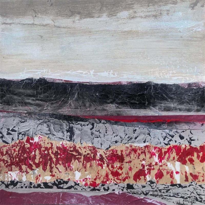 Gemälde De la terre au ciel von Escolier Odile | Gemälde Abstrakt Acryl, Pappe, Sand