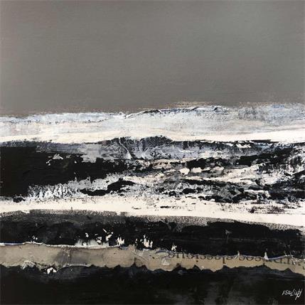 Painting S'aventurer by Escolier Odile | Painting Abstract Mixed Black & White, Landscapes, Minimalist