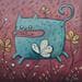 Gemälde Blue cat von Catoni Melina | Gemälde Naive Kunst Tiere