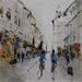 Painting Rue commerçante by Raffin Christian | Painting Figurative Urban Life style Oil