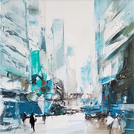 Painting City Blue by Poumelin Richard | Painting Figurative Acrylic Pop icons, Urban