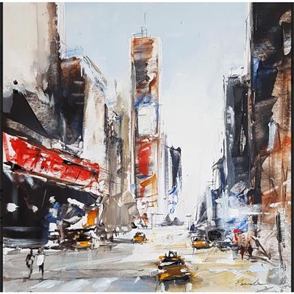 Painting Time Square by Poumelin Richard | Painting Figurative Acrylic Landscapes, Urban
