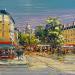 Painting Vide-grenier du dimanche by Corbière Liisa | Painting Figurative Urban Life style Cardboard Oil