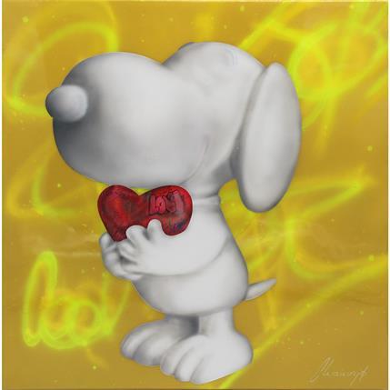 Painting Snoopy leblond by Chauvijo | Painting Pop art Mixed Pop icons