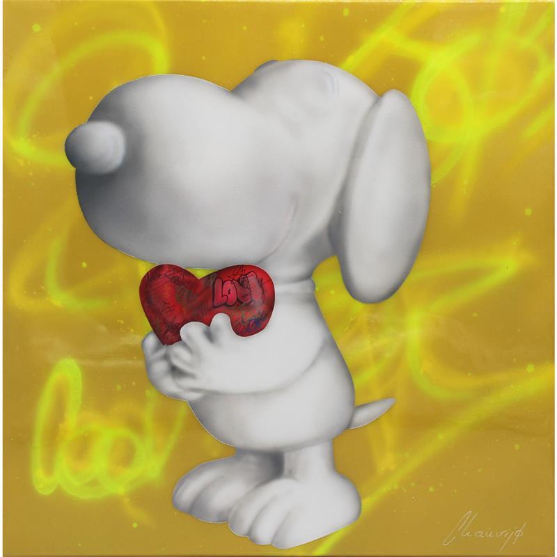 Painting Snoopy leblond by Chauvijo | Painting Pop art Acrylic, Graffiti, Resin Pop icons