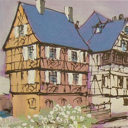 Peinture Strasbourg, Petite France n°143 par Castel Michel | Tableau Figuratif Acrylique Vues urbaines