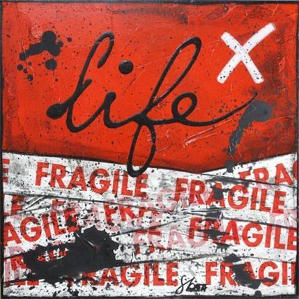 Painting Fragile life (rouge) by Costa Sophie | Painting Pop art Mixed