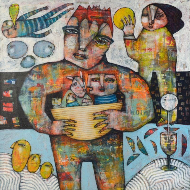 Peinture The travel par Casado Dan  | Tableau Art Singulier scènes de vie