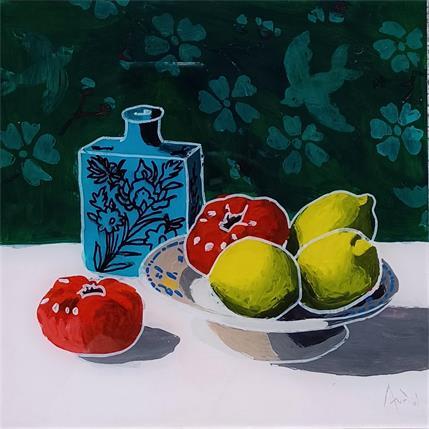 Painting les fruits de l'iranien by Auriol Philippe | Painting Pop art Acrylic Pop icons, still-life