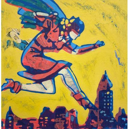 Peinture SUPER HEROINE par Okuuchi Kano  | Tableau Pop-art Acrylique, Carton Icones Pop
