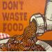 Peinture DON'T WASTE FOOD par Okuuchi Kano  | Tableau Pop-art Icones Pop Carton Acrylique