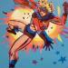 Peinture GIRL'S POWER par Okuuchi Kano  | Tableau Pop-art Icones Pop Carton Acrylique