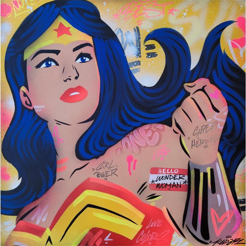 Peinture Wonder Woman par Kedarone | Tableau Pop art Graffiti, Posca Icones Pop
