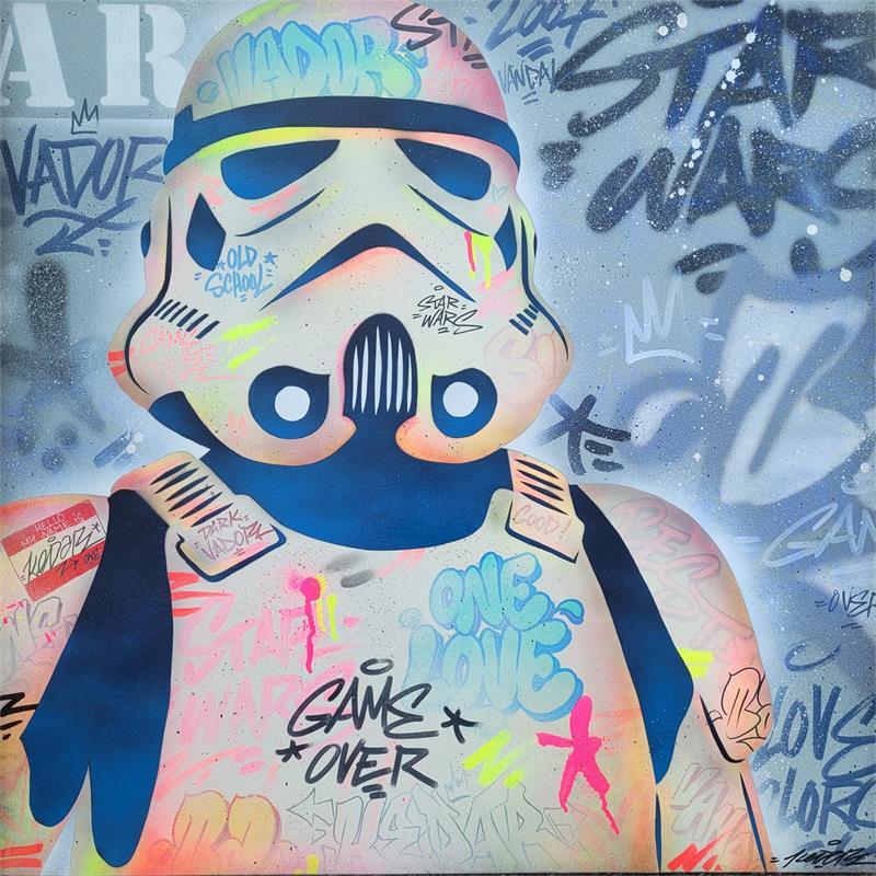 Painting Blue Strormtrooper by Kedarone | Painting Street art Graffiti, Posca Pop icons