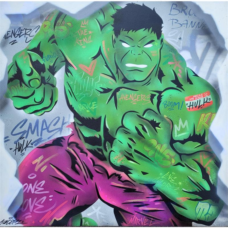 Painting Hulk by Kedarone | Painting Street art Graffiti Mixed Pop icons