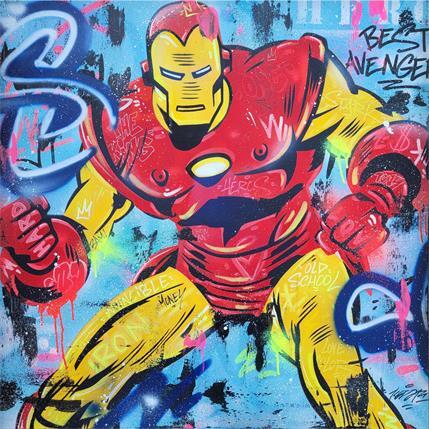 Peinture Iron man par Kedarone | Tableau Street Art Graffiti, Mixte icones Pop