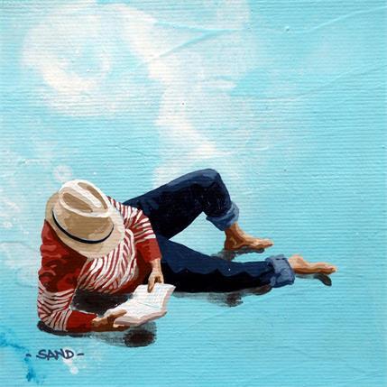 Painting lecture sur ciel by Sand | Painting Figurative Acrylic Life style, Marine
