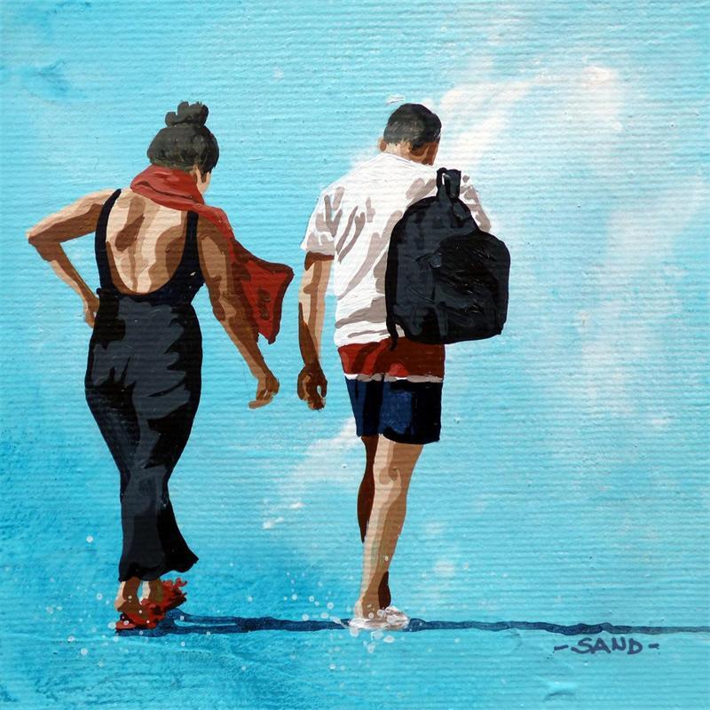Painting duo sur ciel by Sand | Painting Figurative Life style Acrylic