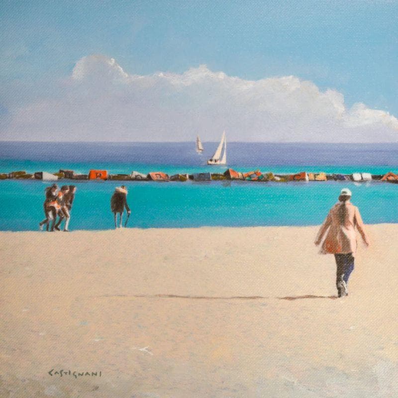 Painting Rivage 03 by Castignani Sergi | Painting Figurative Acrylic Landscapes
