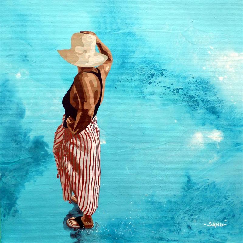 Painting capeline d'Atlantique by Sand | Painting Figurative Life style Acrylic