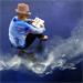 Painting lecture après l'orage by Sand | Painting Figurative Marine Life style Acrylic