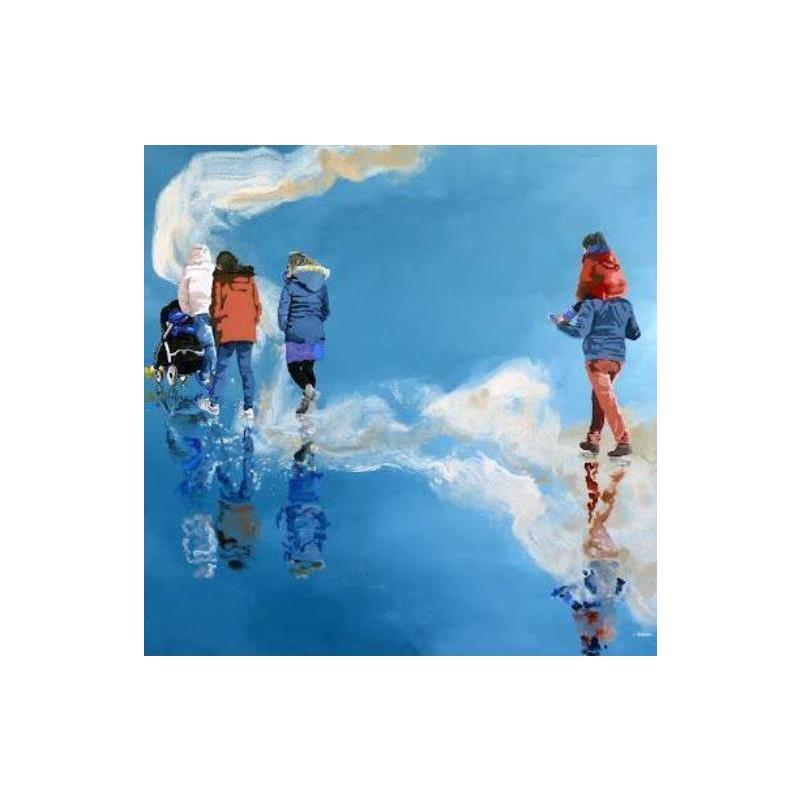 Painting reflet d'un dimanche by Sand | Painting Figurative Acrylic Life style, Marine