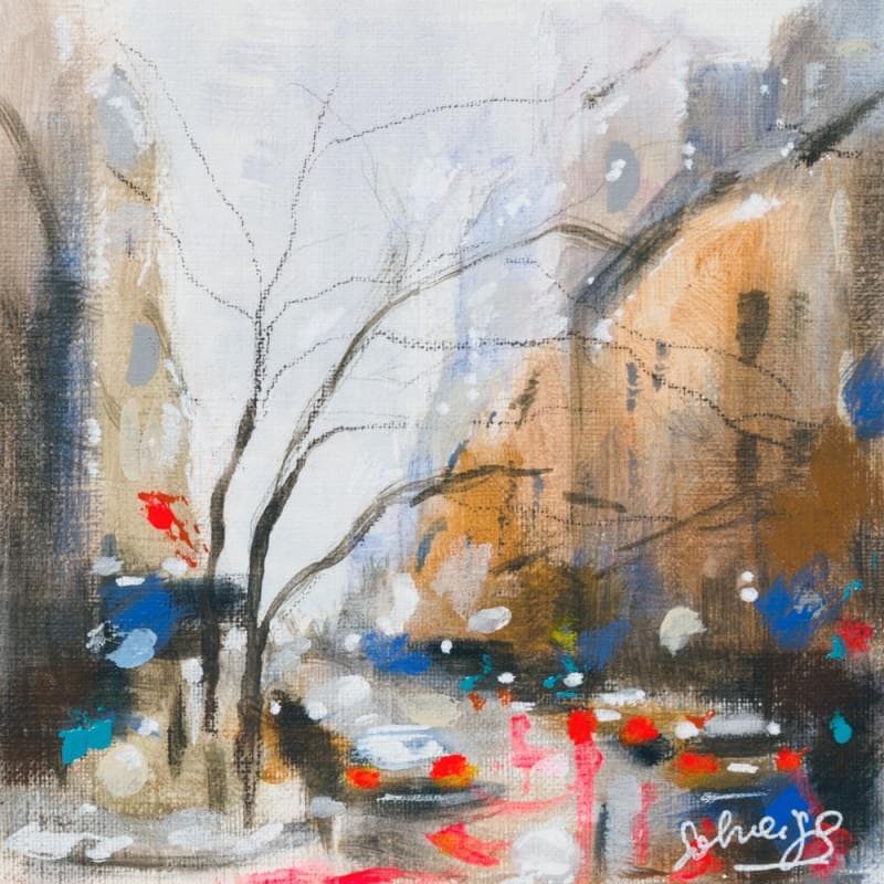 Painting Winter day 2 by Solveiga | Painting Figurative Urban Acrylic