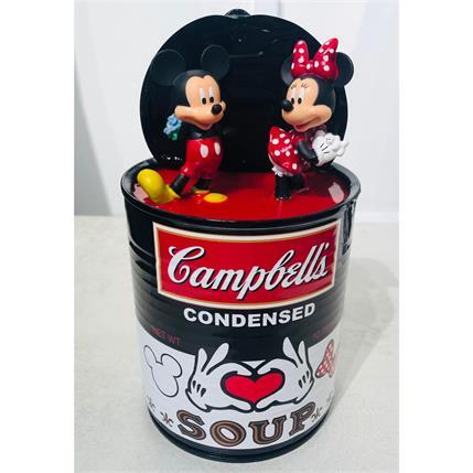 Sculpture CAMPBELL SOUP MIckey & Minnie par TED | Sculpture Pop Art Mixte icones Pop