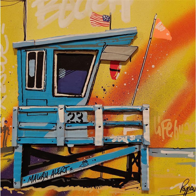 Painting Blue cabin by Pappay | Painting Street art Mixed Marine