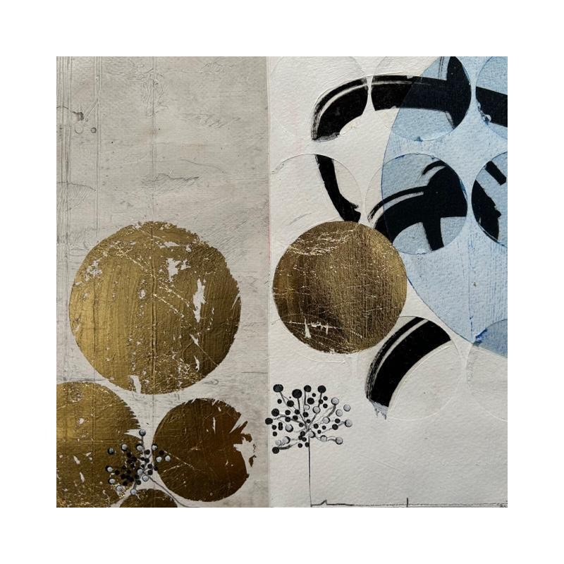 Painting Rise by Oudin-Gilles Elise | Painting Abstract Acrylic, Gluing, Gold leaf Minimalist