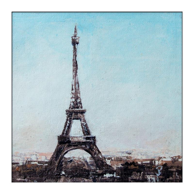 Peinture Paris tour Eiffel par Poumès Jérôme | Tableau Figuratif Acrylique Urbain