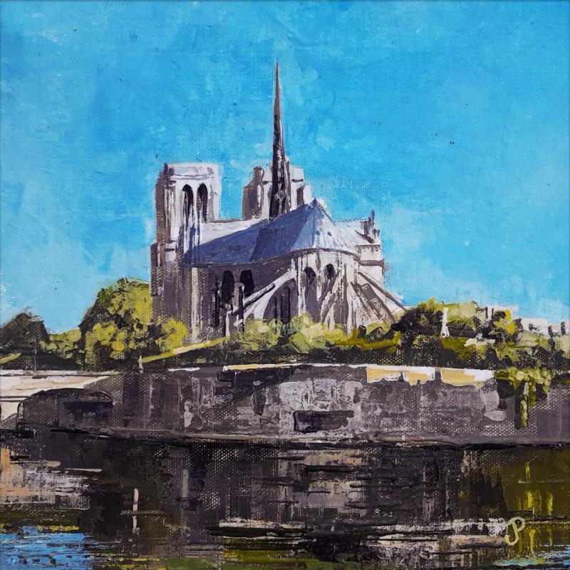 Peinture Notre Dame de Paris par Poumès Jérôme | Tableau Figuratif Acrylique Urbain