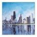 Painting Chicago skyline summer by Poumès Jérôme | Painting Figurative Acrylic Urban