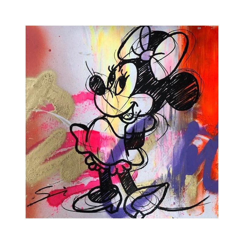 Painting MINNIE HAPPY by Mestres Sergi | Painting Pop art Mixed Pop icons