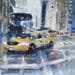 Peinture New York cab par Solveiga | Tableau Figuratif Acrylique Vues urbaines