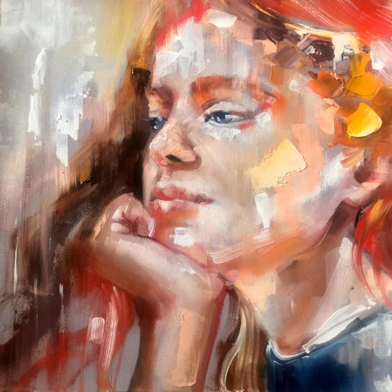 Gemälde Pensieri von Abbondanzia Monica | Gemälde Figurativ Porträt Öl Acryl