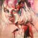 Gemälde Red von Abbondanzia Monica | Gemälde Figurativ Porträt Öl Acryl