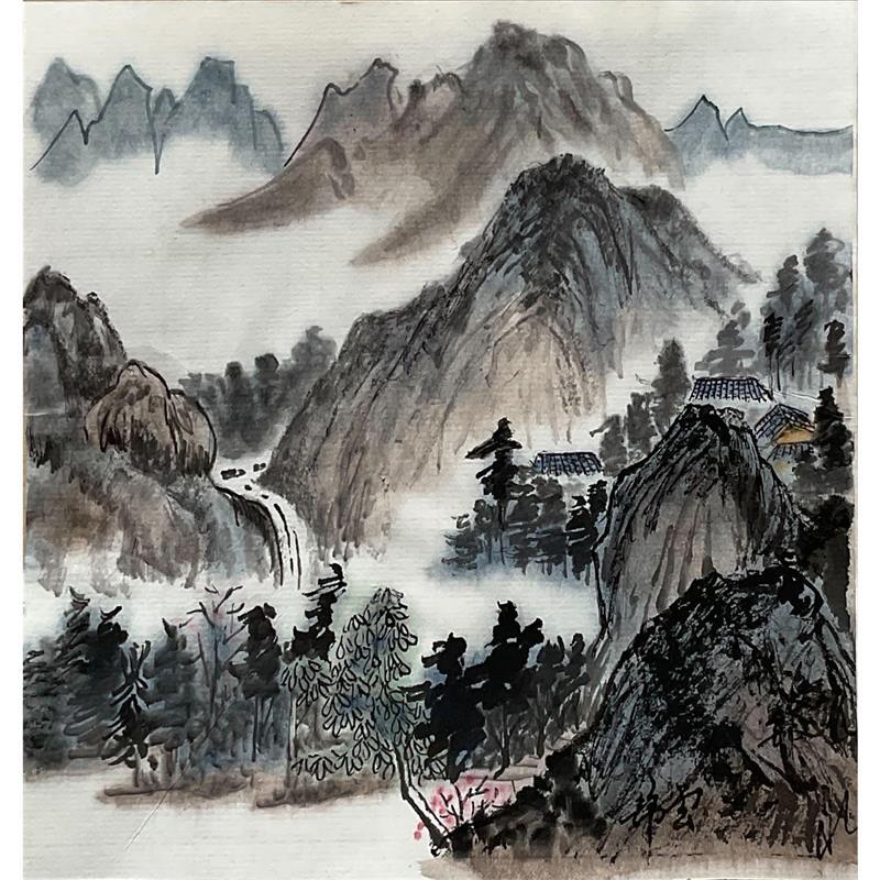 Peinture Montagne par Tayun | Tableau Figuratif Mixte Paysages