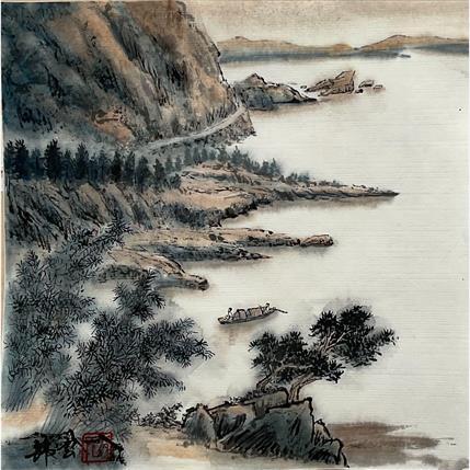 Peinture Rivage par Tayun | Tableau Figuratif Encre Paysages