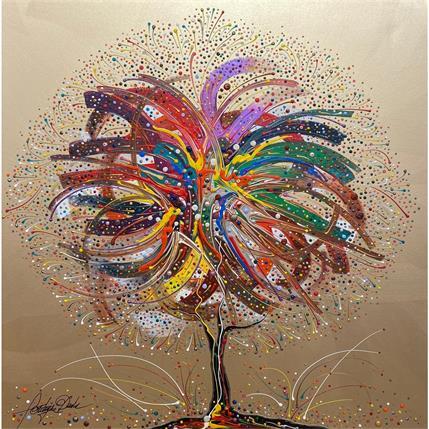 Peinture L'arbre aux mille lumières par Fonteyne David | Tableau Figuratif Huile natures mortes, Paysages, scènes de vie