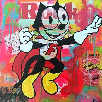 Painting Felix super héros  by Kikayou | Painting Pop art Mixed Pop icons