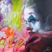 Peinture JOKER par Mestres Sergi | Tableau Pop-art Icones Pop Graffiti
