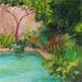 Painting Le bassin by Bessé Laurelle | Painting Figurative Landscapes Life style Oil