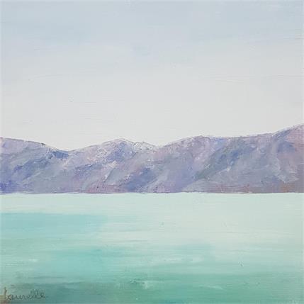 Painting Le lac by Bessé Laurelle | Painting Figurative Oil Landscapes, Marine, Minimalist, Pop icons