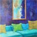 Peinture Je rêve en bleu par Bessé Laurelle | Tableau Figuratif Scènes de vie Huile