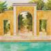 Painting Jardin d'Eden by Bessé Laurelle | Painting Figurative Landscapes Life style Oil