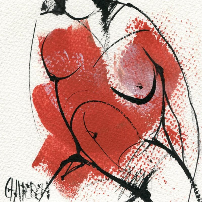Painting Chaleur 2 by Chaperon Martine | Painting Figurative Acrylic Nude