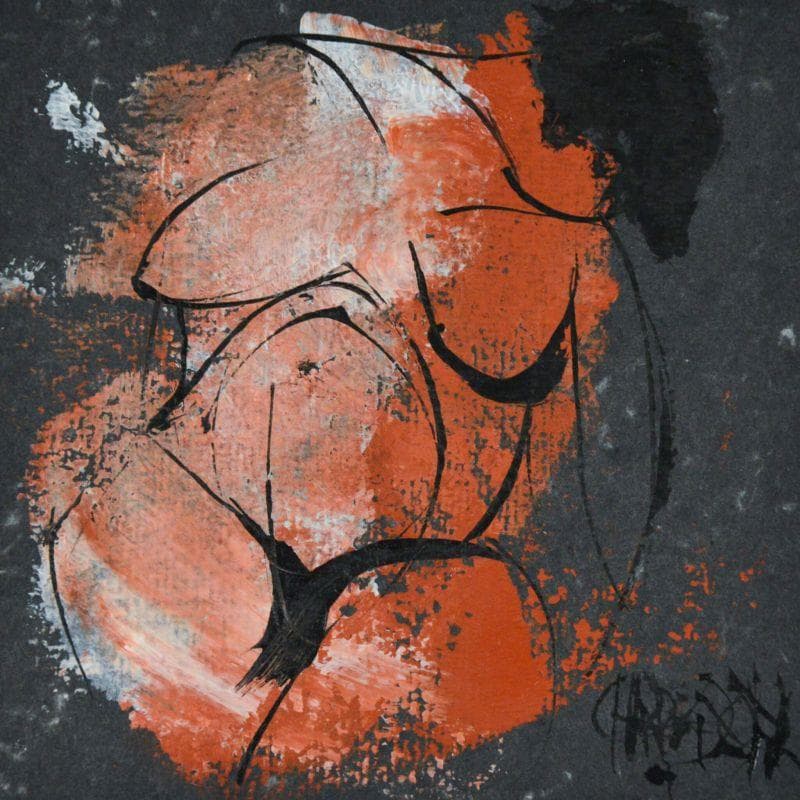 Painting Chiné 2 by Chaperon Martine | Painting Figurative Mixed Nude