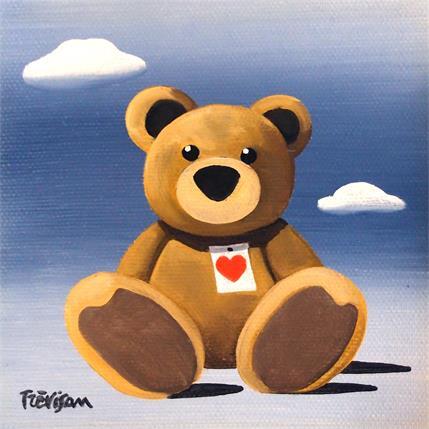 Peinture Little bear par Trevisan Carlo | Tableau Surréaliste Huile animaux, icones Pop, Portraits